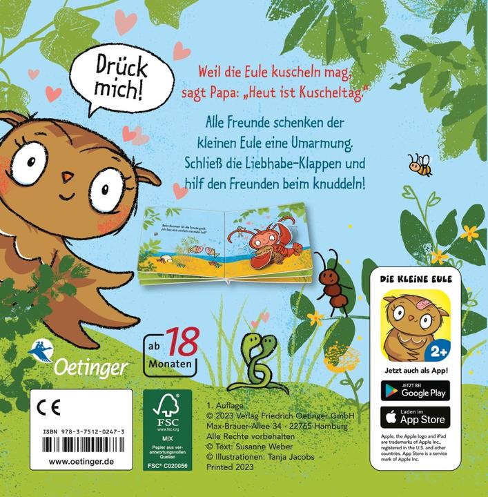 Actual product image Die kleine Eule will kuscheln (German, Susanne weber, Tanja Jacobs, 2023)