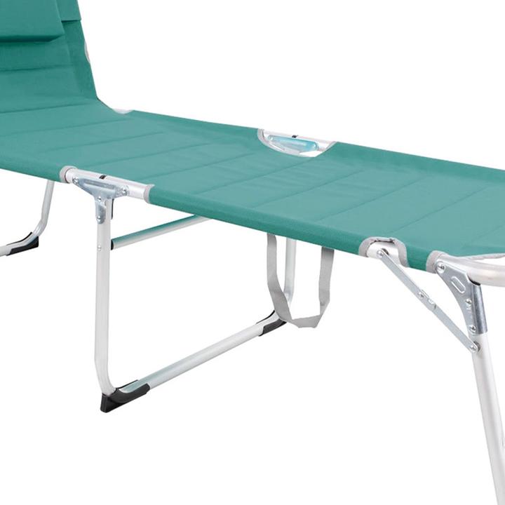 Actual product image Mojawo XXL Aluminium Gartenliege Sonnenliege Türkis gepolstert L200xB70cm (200 cm)