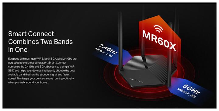 Immagine prodotto Mercusys Router AX1500 Dual-Band Wi-Fi 6 300 Mbps a 2,4 GHz + 1201 Mbps a 5 GHz