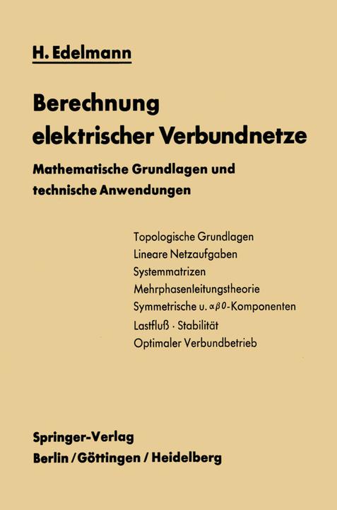 Produktbild Berechnung elektrischer Verbundnetze (Deutsch, Hans Edelmann, 2012)
