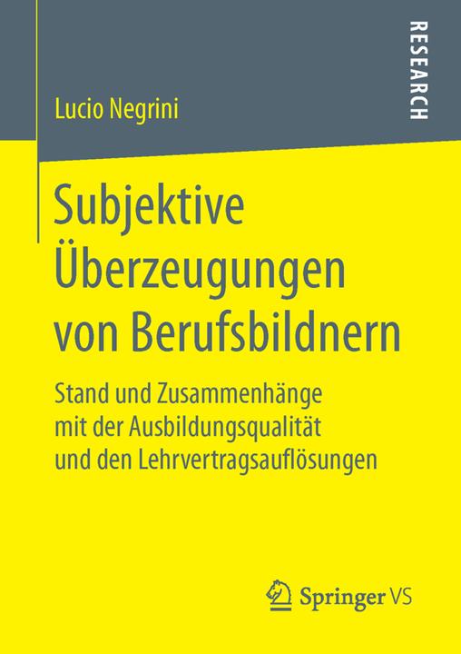 Produktbild Subjektive Überzeugungen von Berufsbildnern (Deutsch, Lucio Negrini, 2015)