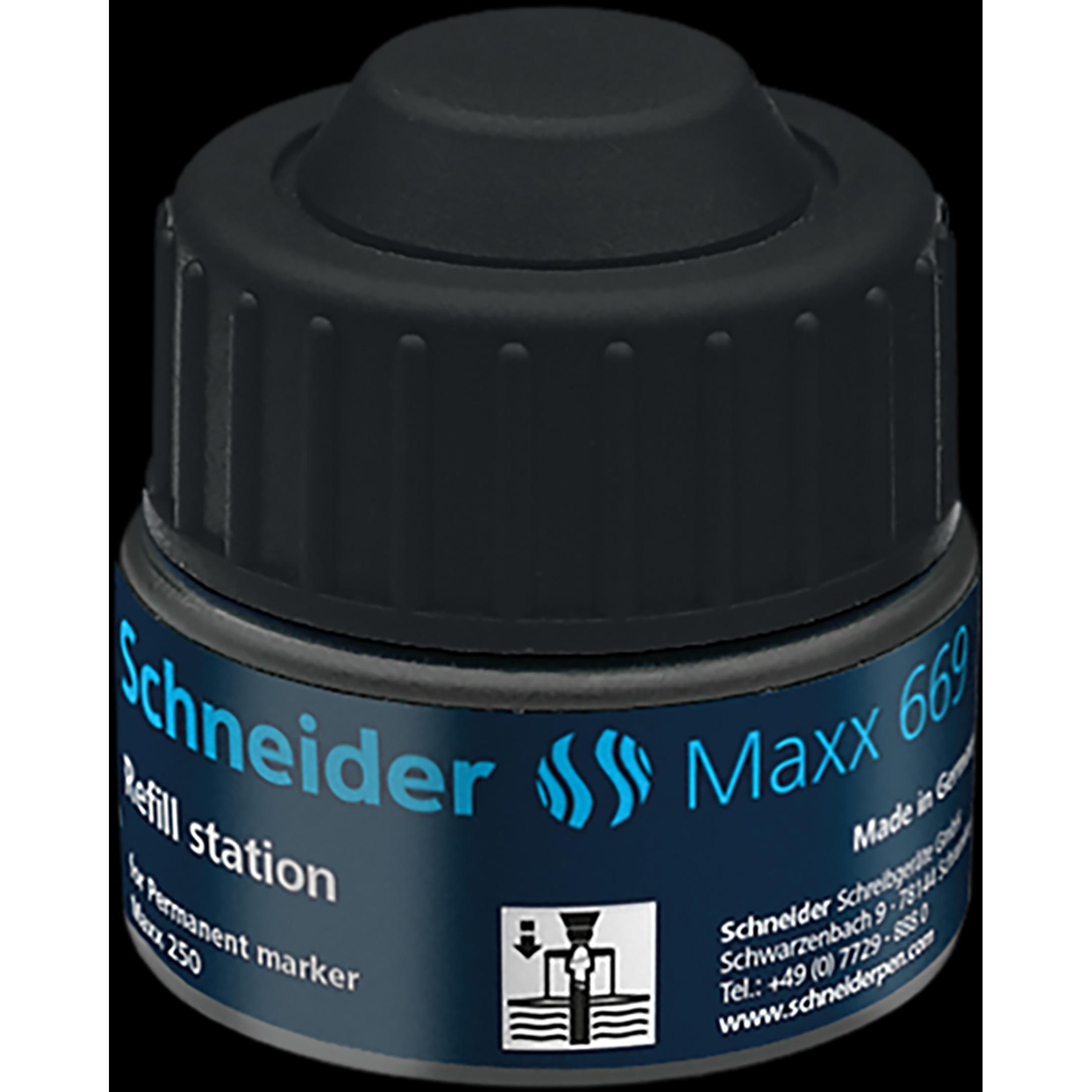 Schneider, Ersatzpatrone, Permanentmarker Refill-Station 669 schwarz (Nachfülleinheit, Schwarz)