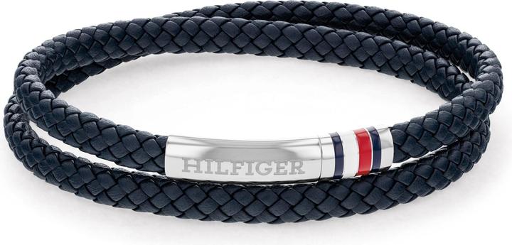 Immagine prodotto Tommy Hilfiger Bracciale in pelle blu scuro con chiusura in acciaio 2790549 (Cuoio)