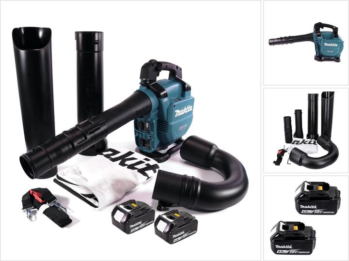 Image du produit Makita DUB 363 M2V Souffleur / aspirateur de feuilles 36 V ( 2x 18 V ) Brushless + kit d'aspiration + 2x (Fonctionnement sur batterie, Aspirateurs et souffleurs)