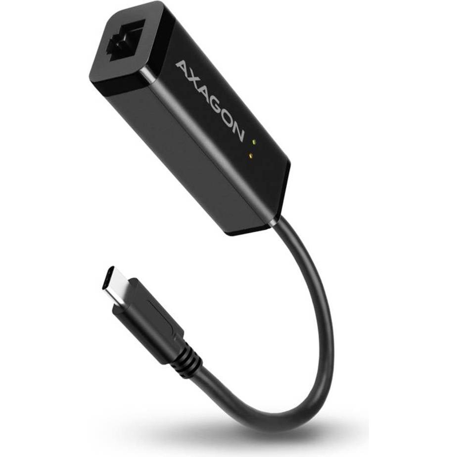 Axagon ADE-SRC Gigabit Ethernet 10/100/1000 Adapter - USB 3.1 Typ C (USB-C 3.1 Gen 1, RJ45 (1x)), Netzwerkadapter, Schwa...