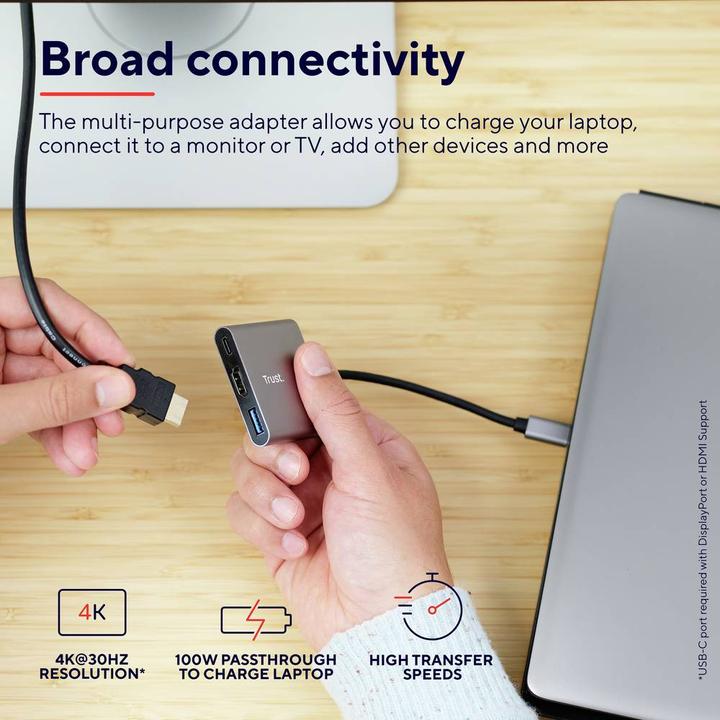 Actual product image Trust Dalyx - USB 3.2 Gen 1 (3.1 Gen 1) Type-C - HDMI - USB 3.2 Gen 1 (3.1 Gen 1) Type (USB-C, 1 Ports)