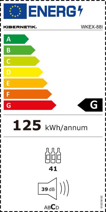Energie-Label Kibernetik Weinkühlschrank