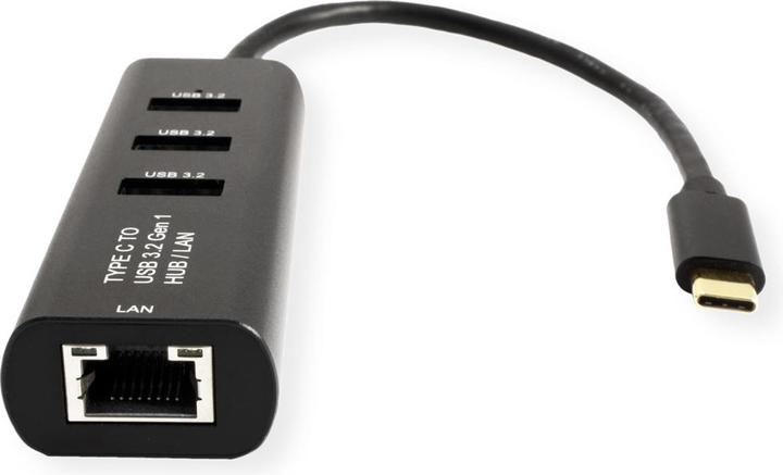Produktbild Secomp STANDARD USB Typ C zu Gigabit Ethernet Konverter + Hub 3x (USB-C, 3 Ports)