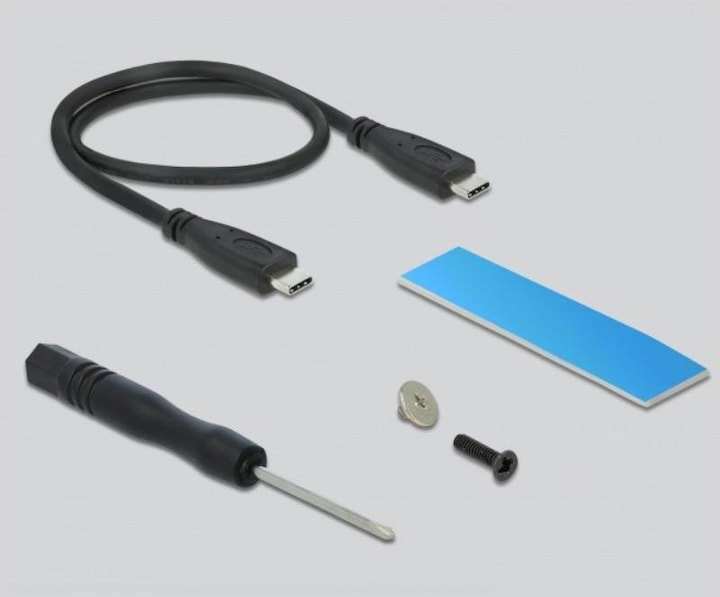 Actual product image Delock External enclosure USB-C 3.2 Gen2x2 for M.2 NVME SSDs (M.2 2280)