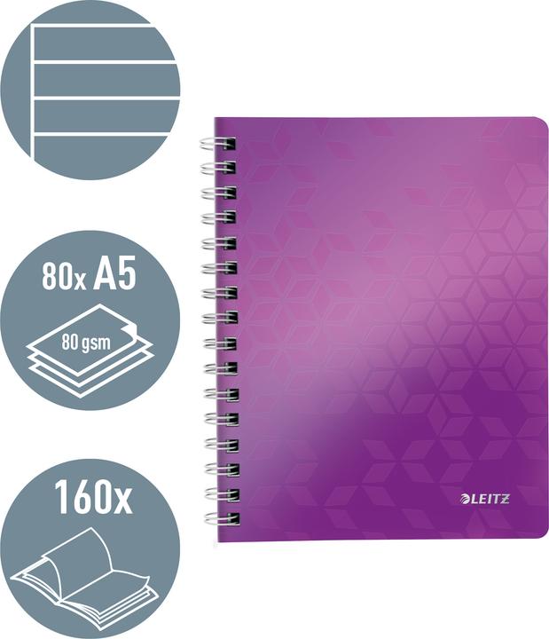 Actual product image Leitz Spiral book WOW (A5, Lined, Soft cover)