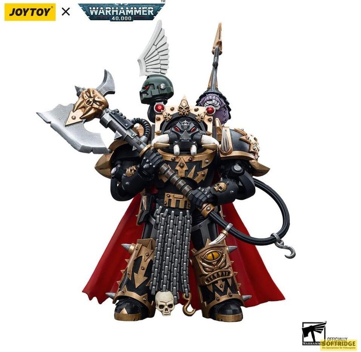Actual product image Joy Toy Warhammer 40k figurine 1/18 Chaos Space Marines Black Legion Chaos Lord in Terminator Armour 12 cm