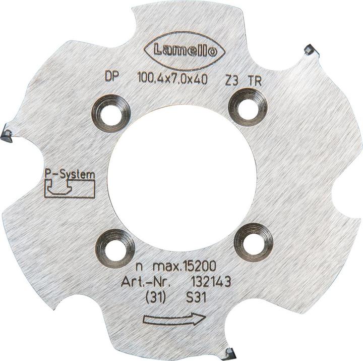 Actual product image Lamello P-System slot milling cutter CNC, DP, D100.4x7xD40 mm, Z3, NL 4xD5.5xD52 mm