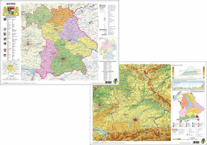 Immagine prodotto Bayern politisch/physisch. DUO-Schreibunterlage klein