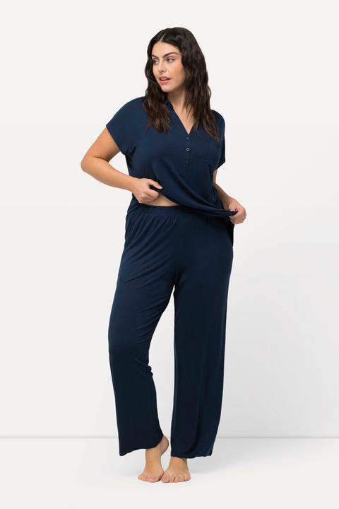 Produktbild Ulla Popken Pyjama, oversized, Zweiteiler, Hemdkragen, Halbarm (50, 52)