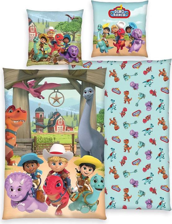 Actual product image Universal Textiles Dino Ranch bed linen 70x90+140x200 cm (140 x 200 cm, 70 x 90 cm)