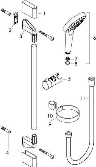 Immagine prodotto hansgrohe HG Set doccia CROMA SELECT S VARIO Unica'Croma Bsta 650mm m Casetta we/chr