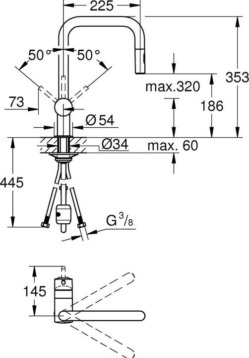 Actual product image Grohe Kitchen mixer with hand shower Minta warm sunset brushed 32322