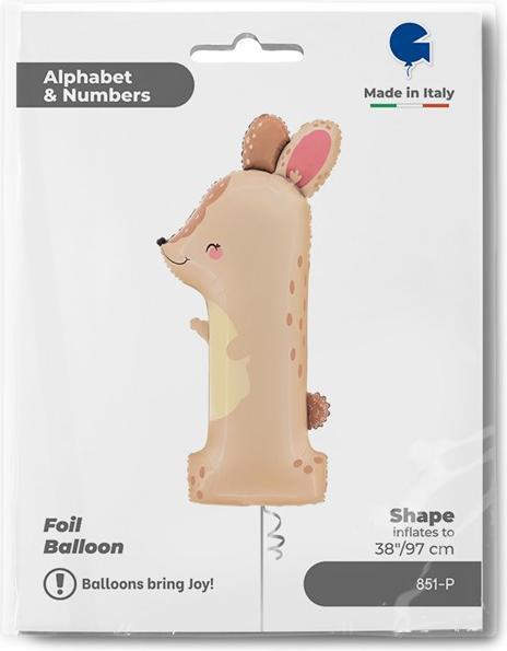 Actual product image Grabo Balloons XL animal rabbit number 1 balloon (1 x)
