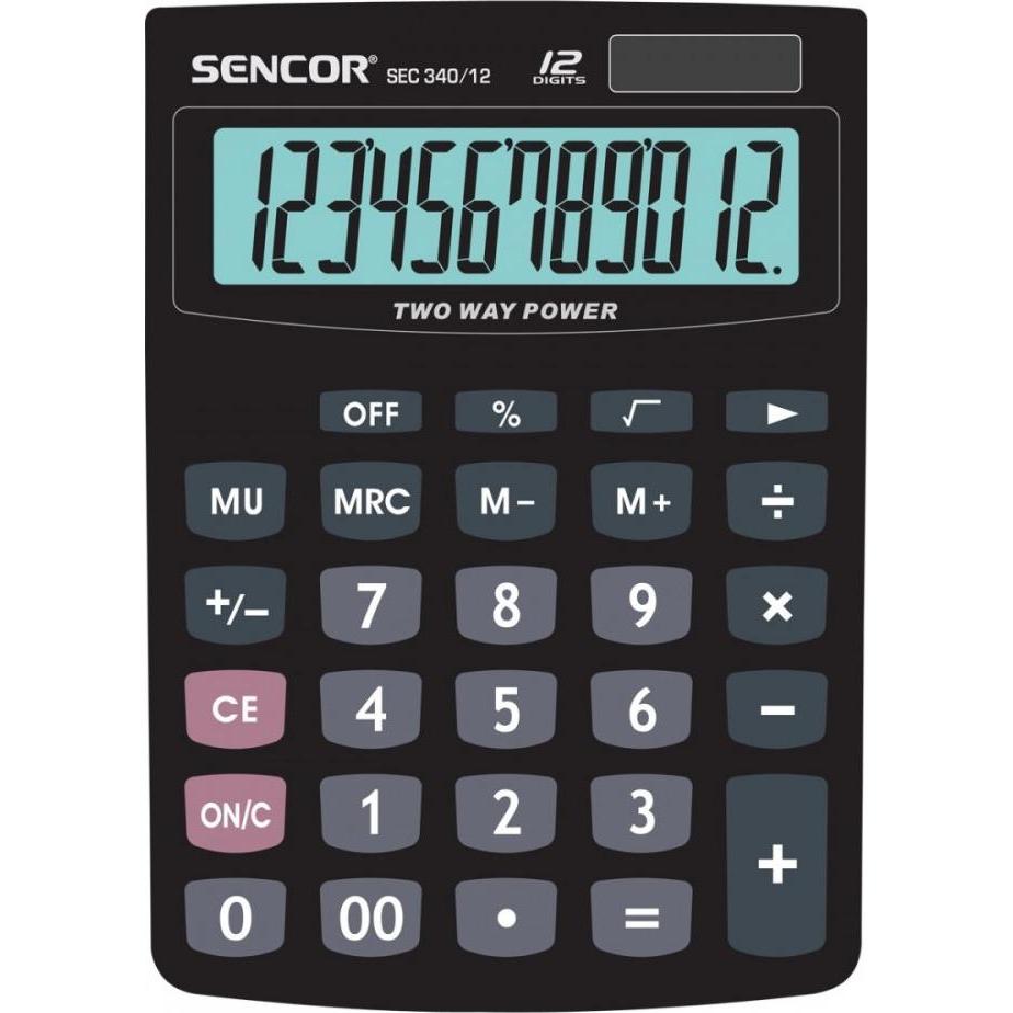 Sencor, Taschenrechner, Rechner SEC 340/12 (Solarzellen)