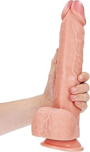 Actual product image RealRock Straight Realistic Dildo with Balls and Suction Cup - 12"/ 30,5 cm