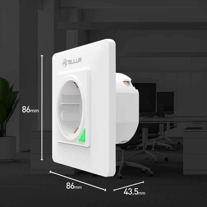 Produktbild Tellur Smart WiFi Wall Plug 3000w, 16A, white