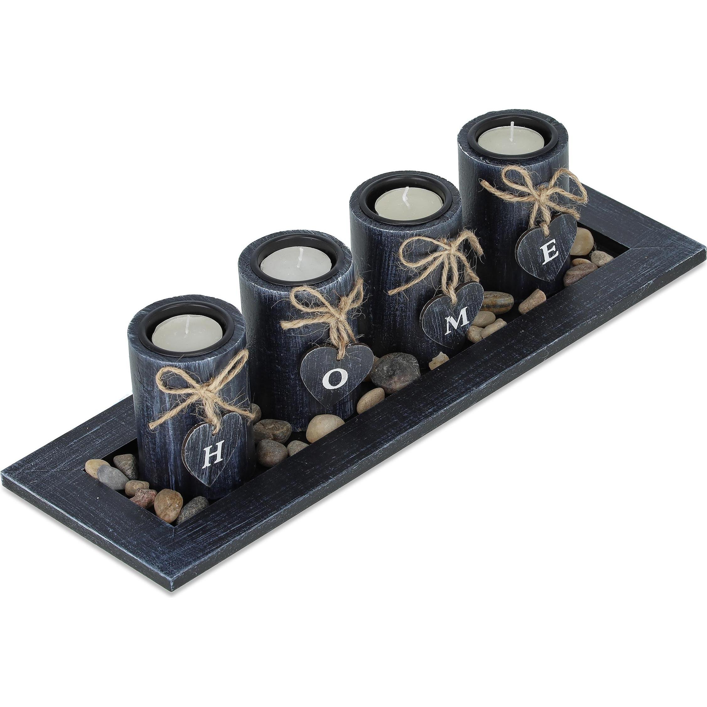 Relaxdays, Kerzenständer, Teelichthalter (39.5 x 13 x 10.5 cm)