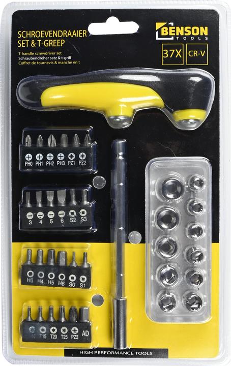 Actual product image Benson Screwdriver set 37 pieces t-handle