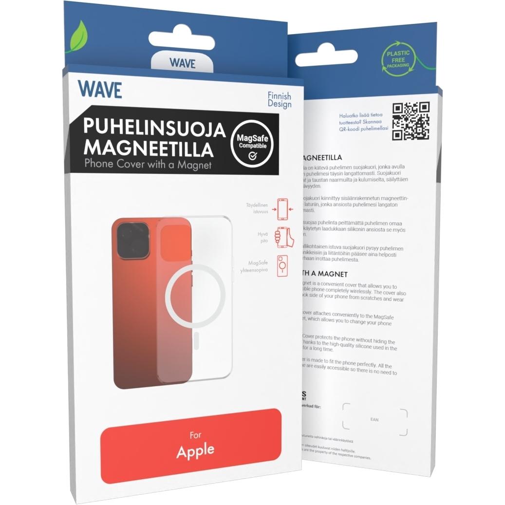Wave MagSafe-yhteensopiva suojakuori, iPhone ÃƒÂ¤pinÃƒÂ¤kyvÃƒÂ¤ (Apple iPhone 14), Smartphone Hülle, Transparent