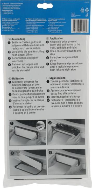 Image du produit Easyklick Titulaire d'une plaque d'immatriculation (Avant + arrière, Format portrait)