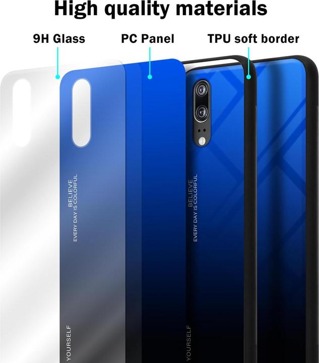 Produktbild Cadorabo TPU 2 Farben Glas Cover (Cubot P20)
