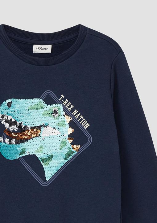Produktbild s.Oliver Sweatshirt Sweatshirt mit Wendepailletten mit kuscheliger Innenseite (128, 134)