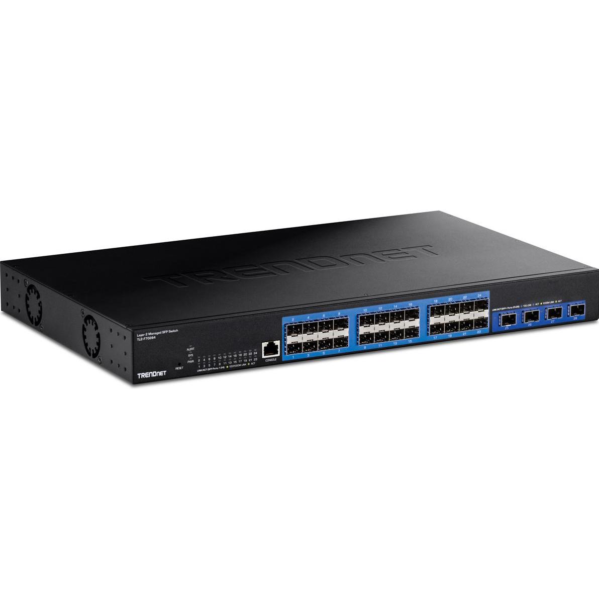 Trendnet 28-PORT LAYER 2 MANAGED (28 Ports), Netzwerk Switch, Schwarz