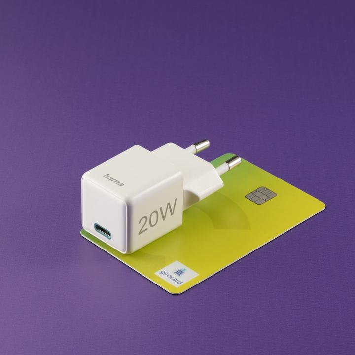 Image du produit Hama Chargeur rapide USB-C, PD/Qualcomm®, mini-chargeur, 20 W, blanc (20 W, 1 portion)