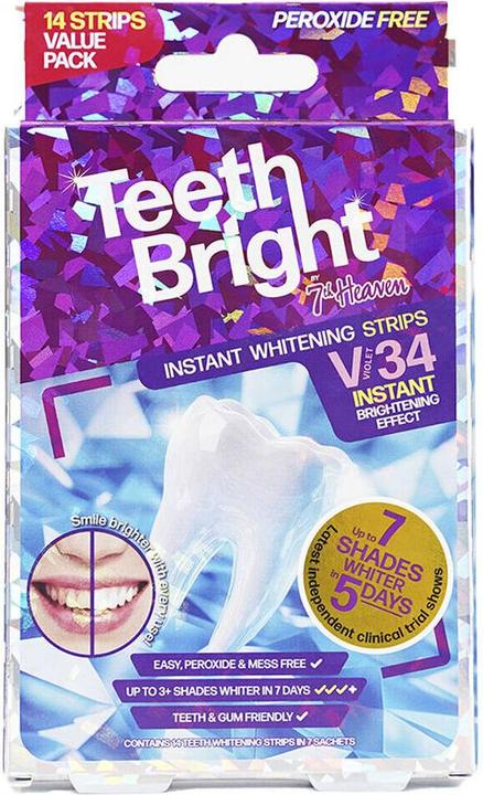 Produktbild 7th Heaven TEETH BRIGHT tiras dentales blanqueadoras 14 u (Bleaching Strips)