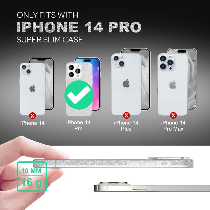 Actual product image Nalia Glitter cover (Apple iPhone 14 Pro)