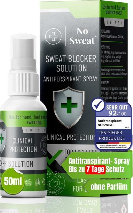 Produktbild KLC Kozmetik No Sweat Antitranspirant-Spray 50 ml (Spray, 50 ml)