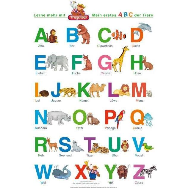 Spielend Lernen Fragenbär-Lernposter:Mein e.ABC d.Tier (Deutsch)