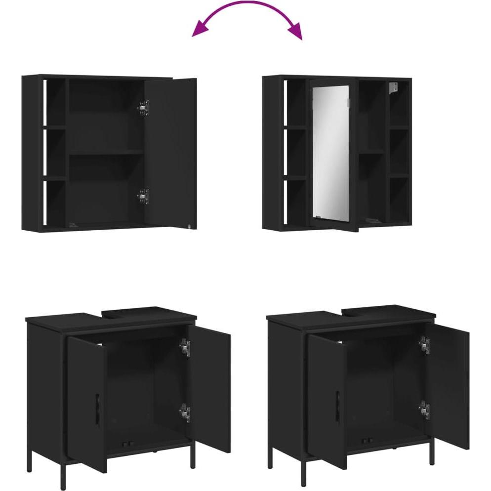 VidaXL, Badmöbelset, 2-tlg. Badmöbel-Set