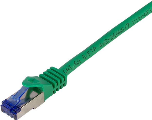 Actual product image LogiLink Patch cord Ultraflex Cat.6A S/FTP 10 m green withCat.7 raw cable extra flexible & (S/FTP, CAT6a, 10 m)