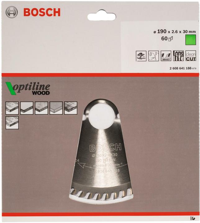 Productafbeelding Bosch Professional Zubehör Cirkelzaagblad Optiline Wood