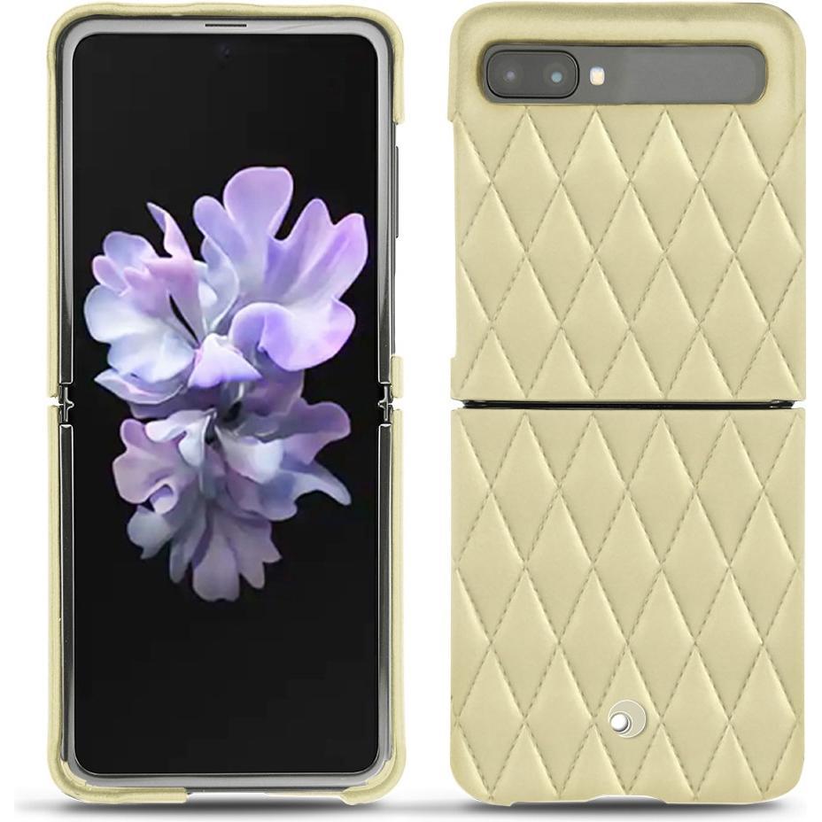 Noreve Lederschutzhülle (Samsung Galaxy Z Flip), Smartphone Hülle, Beige