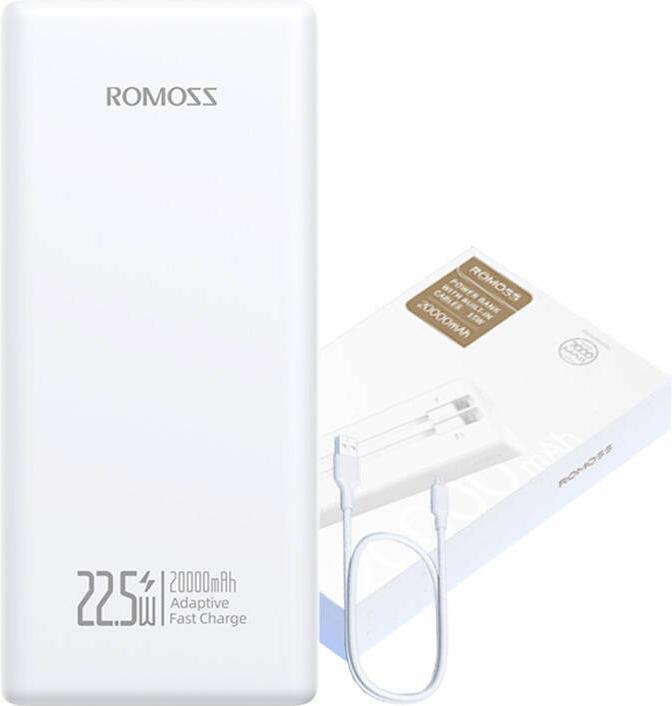 Image du produit Romoss Powerbank PRC20 20000mAh 22.5W (white) (20000 mAh, 22.50 W, 74 Wh)
