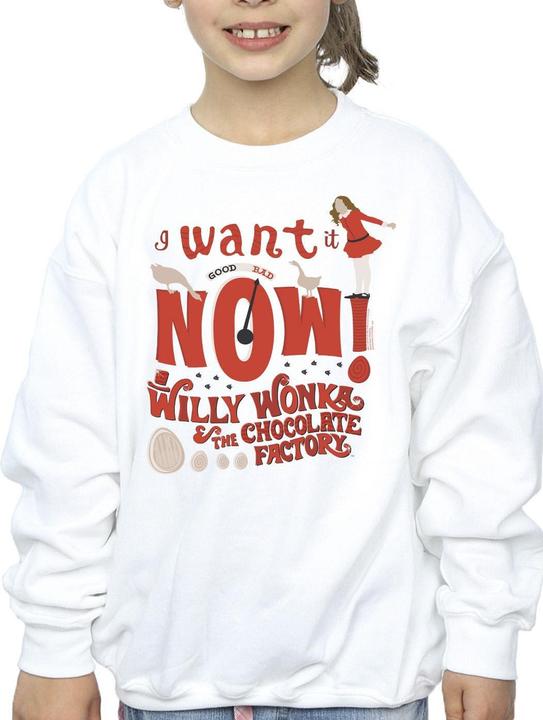 Actual product image Willy Wonka & the Chocolate Factory Girls Verruca Salt I Want It Now Sweatshirt (140, 146)