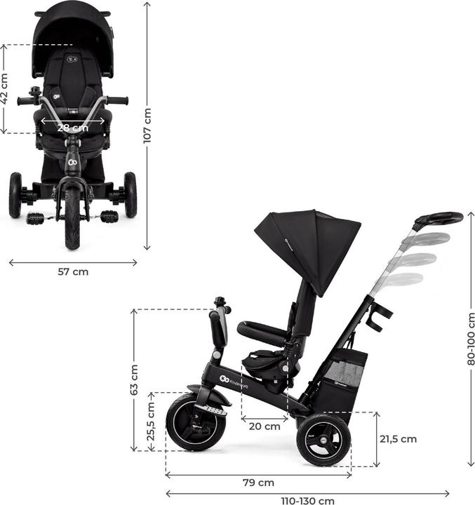 Actual product image KinderKraft Easytwist Black Trójkołowy