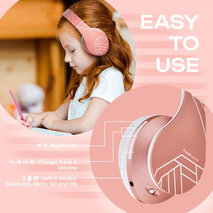Produktbild PowerLocus Wireless Headphones for kids P2 (rose gold)