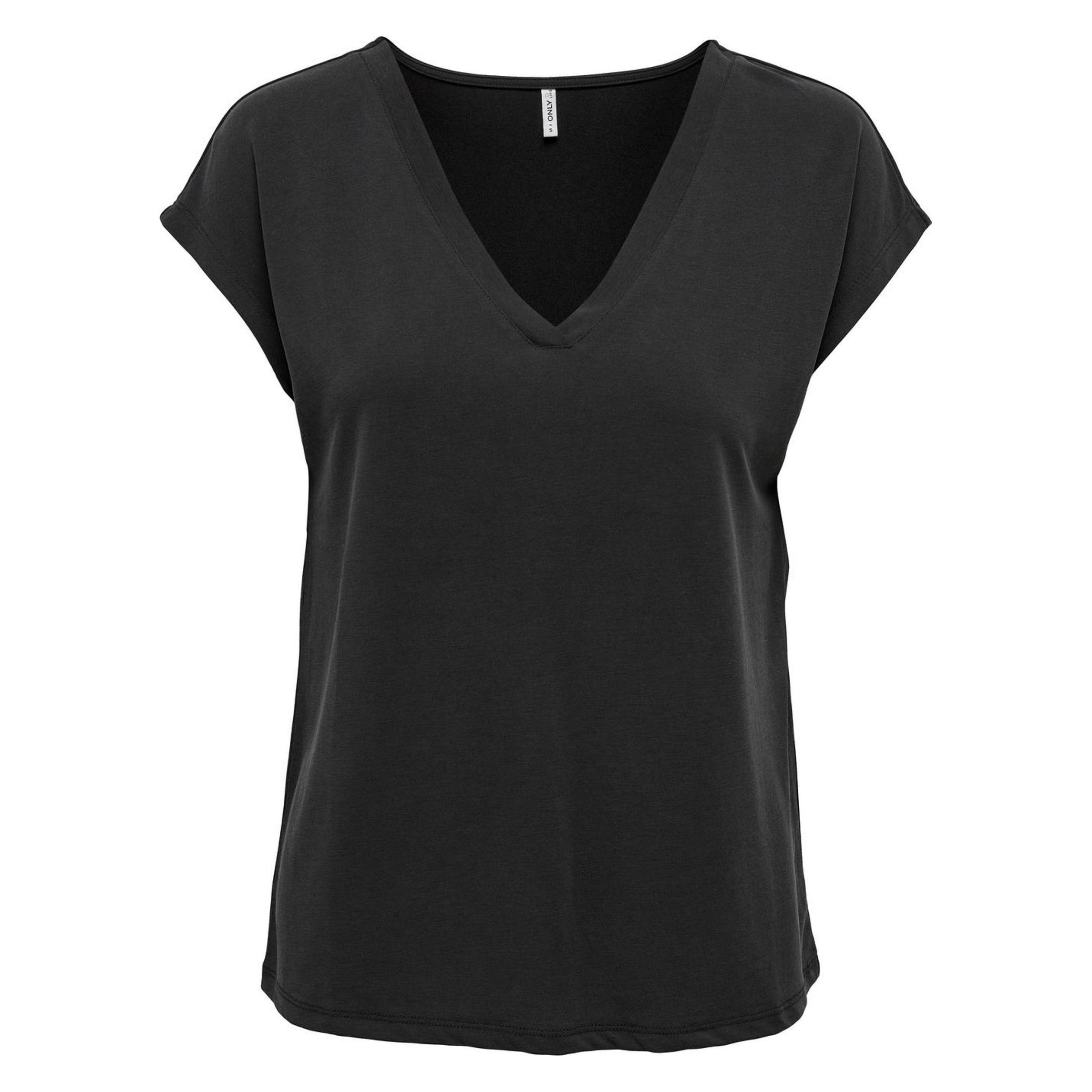 Only T-shirt Met Korte Mouwen En V-hals