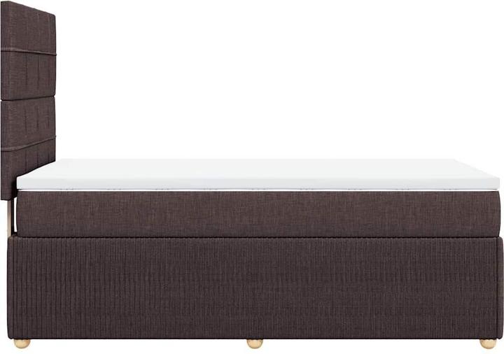 Produktbild VidaXL Boxspringbett Polsterbett Bett mit Matratze Dunkelbraun 80x200cm Stoff (80 x 200 cm)