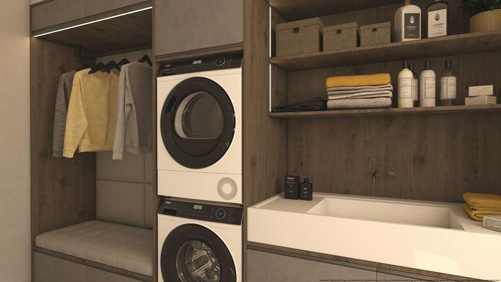 Produktbild Haier HD90-A3939E-EN Freistehender Wäschetrockner Frontlader 9 kg A++ Weiss (9 kg, Rechts)