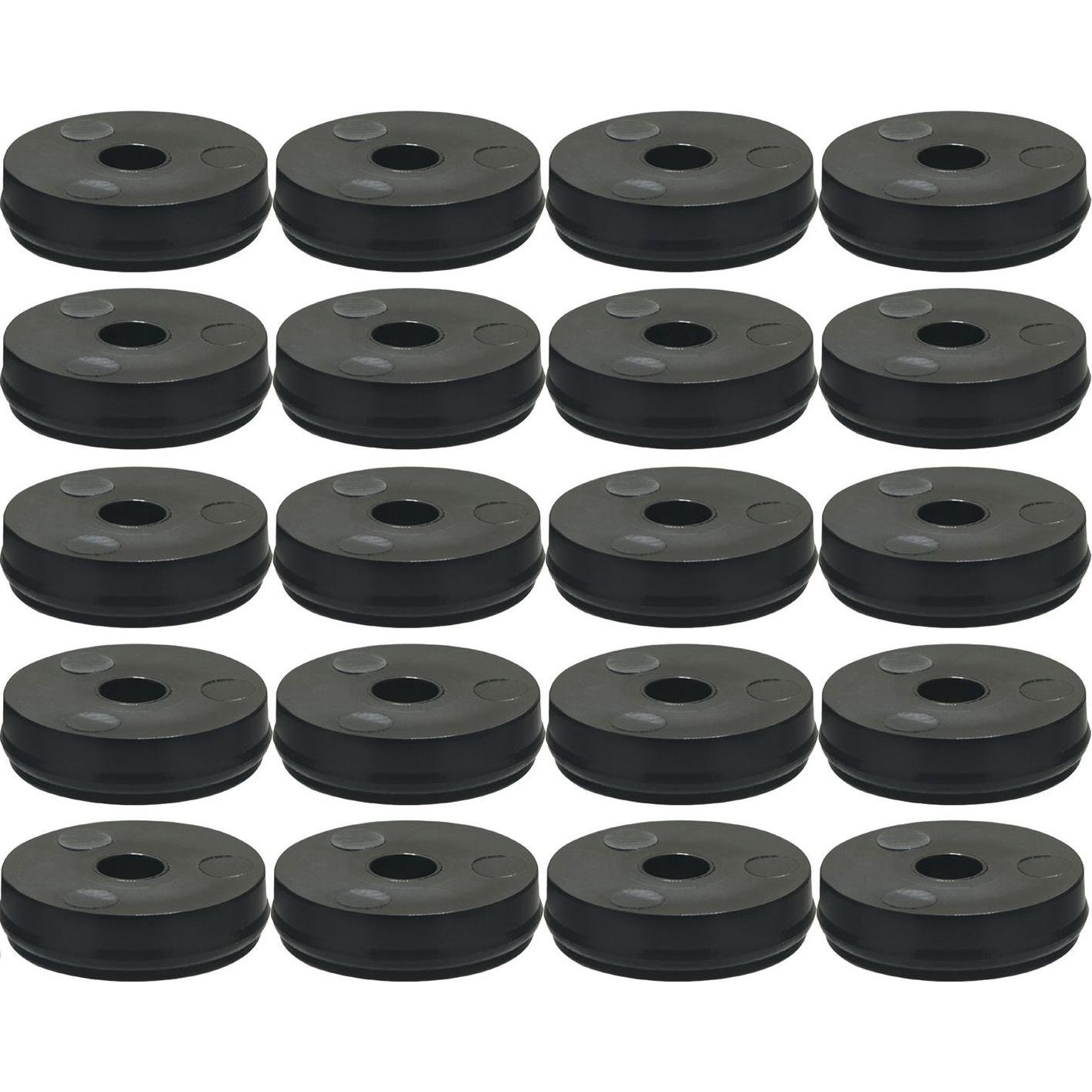 Thumbnail - Wagner System, Möbelgleiter + Schutzpuffer, QuickClick Möbelgleiter Basic zum Anschrauben ø 25mm H 7mm schwarz 20 Stk (2...