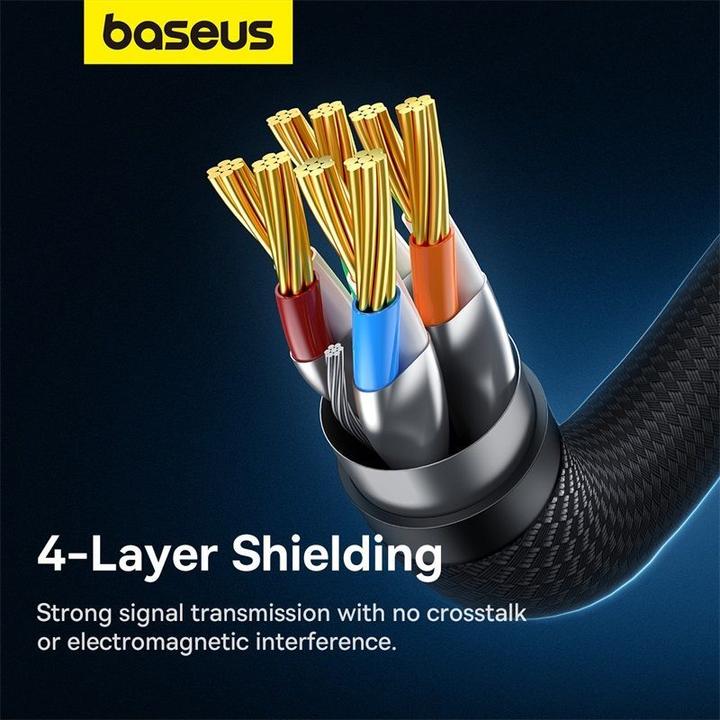 Produktbild Baseus Braided network cable cat.7 Ethernet RJ45, 10Gbps, 1m (black) (CAT7, 1 m)